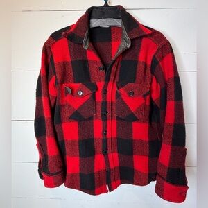 Woolrich Men's Red and Black Checkered Shirt